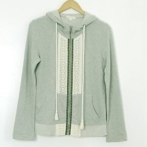 Hem and Thread Hooded Sweatshirt